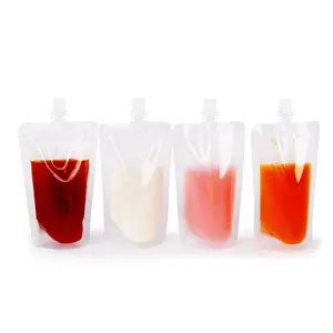 100PCS Food grade pouch Plastic Bag custom drink liquid stand up pouch with spout