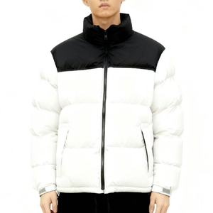 Veste d'hiver matelassée pour homme North City, coupe ajustée, à capuche, col montant, fermeture éclair intégrale, écologique, décontractée, aspect lisse - Product Image 3