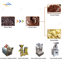 Machine commerciale de traitement de poudre de petite fève de cacao de cacao pour faire l'ensemble d'équipement de chocolat de poudre de beurre d'huile de liqueur de masse