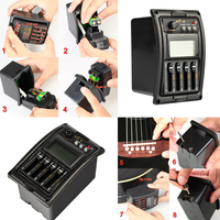 NAOMI ET-4 Tuner Digital Equalizer, Preamp Gitar Elektrik Akustik dengan Tuner LCD