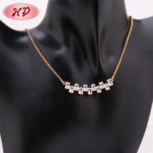 Venta al por mayor directa de fábrica de China: Conjuntos de joyería de oro laminado de 18k con circonitas, collares y pendientes. - Product Image 3