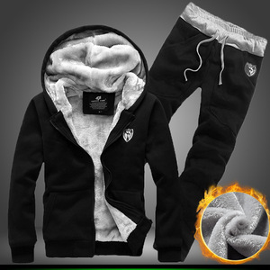Cardigan à capuche d'hiver personnalisé, vêtements décontractés, <span class=keywords><strong>veste</strong></span>, polaire pour homme, épaissi, tendance, grande taille, ensemble de survêtement sportif - Product Image 3