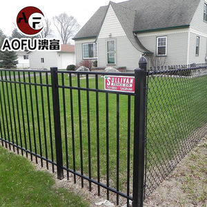 Wholesale Prices Zinc Cast Iron <strong>Garden</strong> Steel Fence Panels With Post Backyard Modern 3 m Black Powder Coated Wrought Iron Fence - Product Image 1