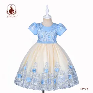 Wholesale fashion children's clothing formal rose embroidery 5 6 7 8 years old girl child dress girl dress