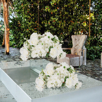 Boules de fleurs artificielles durables de style romantique, centres de table de mariage, 2 pièces, diamètre 14,2 pouces, bouquet de roses, décoration de table, décoration de dessert