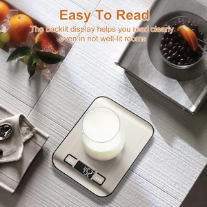Bilancia da cucina digitale con batteria a <span class=keywords><strong>lunga</strong></span> durata, display LCD, bilancia per pesare alimenti e frutta in acciaio inossidabile con molteplici funzioni - Product Image 5