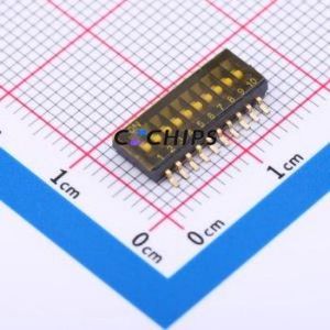 SP-10P DIP Switch SMD-20P,5.4x14.3mm Switch ( Number of Switch Sections: 10 )( Lead Spacing: 1.27mm ) - Product Image 1
