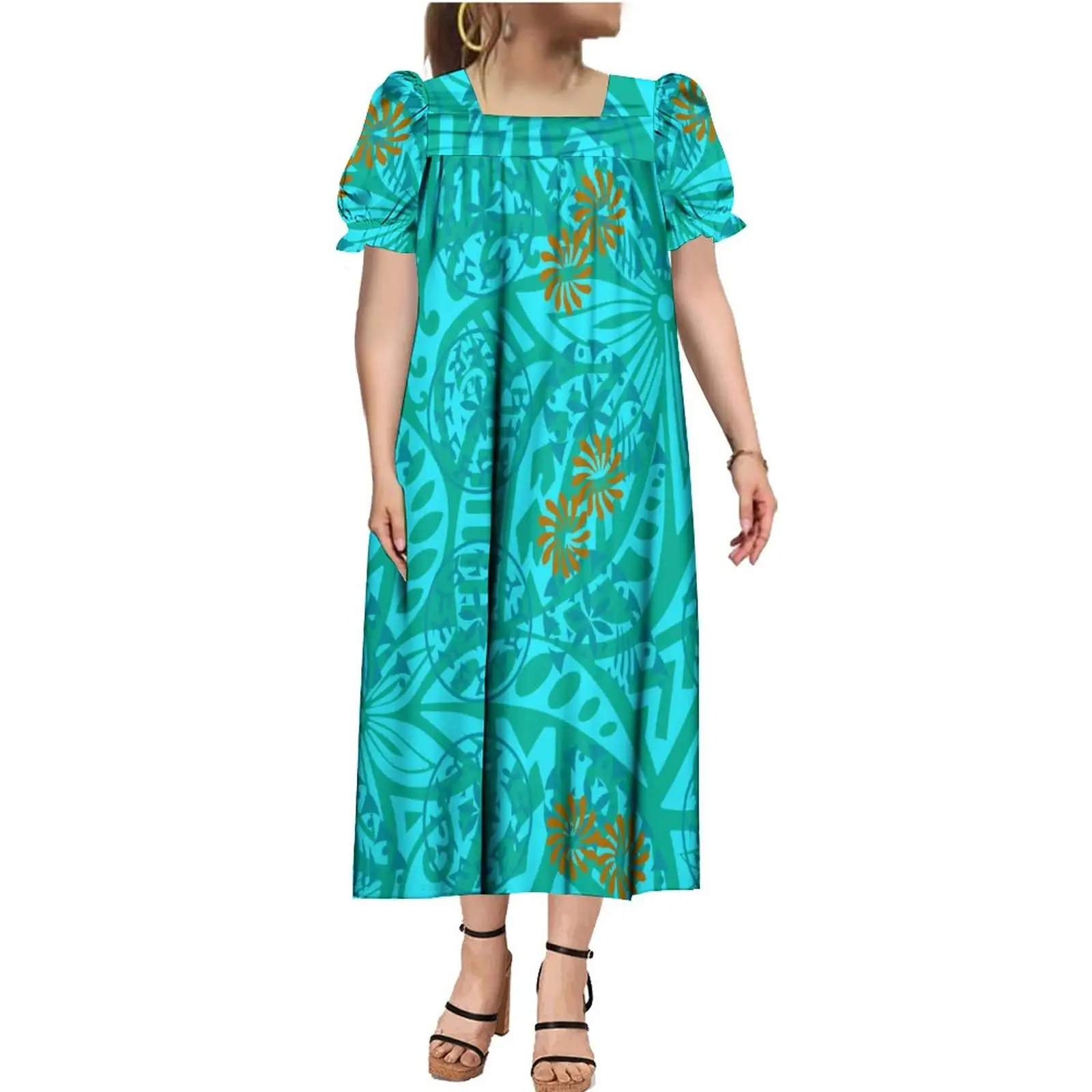 Hot Selling Pacific Island Art Tribal Design Trendy Muumuu Design Women Dresses High Quality Party Dress Factory Outlet