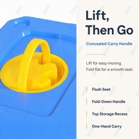 Asiento Apilable Portátil para Estudiantes, Cubo de Plástico para Aula, Taburete para Clases de Música con Asa Oculta