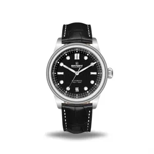 Nieuw Design Luxe Japanse Beweging Nh35 Rvs Horloge Saffier Glas Echt Lederen Heren Automatische Horloges