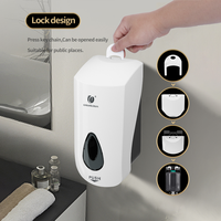 Distributeur de savon liquide moussant mural manuel à bouton-poussoir unique, rechargeable, 1L, nouvelle collection, vente en gros