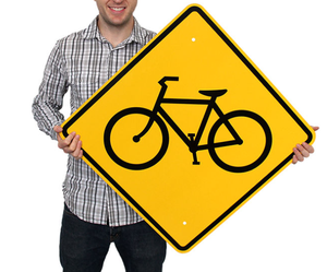 Özel bisiklet işareti alüminyum 3m yansıtıcı trafik yol güvenliği işaretleri yol uyarı tabela açık park bisiklet yolu - Product Image 3