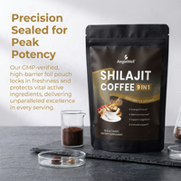Poudre de café Shilajit 9-en-1 OEM ODM, mélange de café aux herbes multi-adaptogènes, boisson énergisante et stimulante pour la concentration et le soutien cognitif