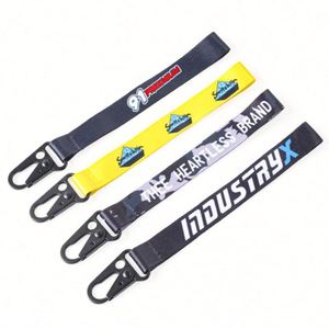 Llaveros con correa de muñeca y mosquetón, con logotipo bordado personalizado del fabricante, al por mayor - Product Image 4