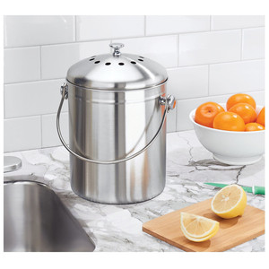 Poubelle à compost de cuisine en acier inoxydable Seau de stockage fonctionnel pour la gestion des déchets - Product Image 2