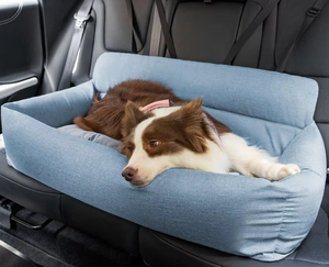Solid Modern Durable Washable <span class=keywords><strong>Dog</strong></span> Auto Rücksitz Bett Luxus Reise polster mit Sicherheits gurt Ein-und Zweisitz Haustier träger - Product Image 3