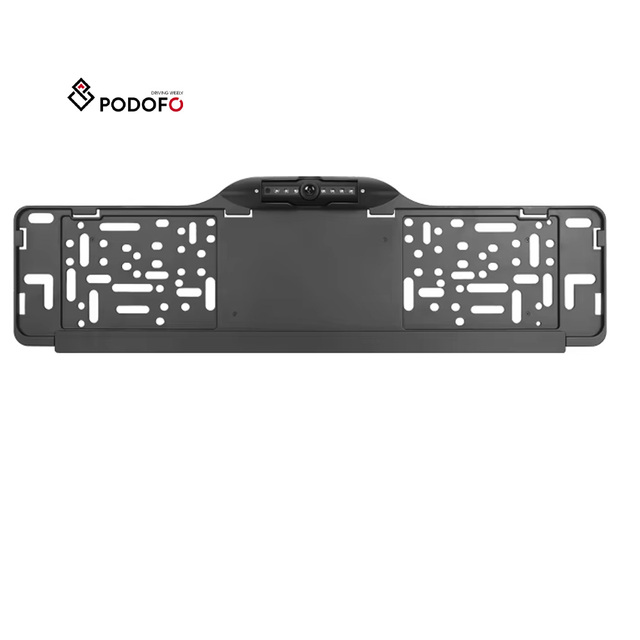 Podofo European License Plate Frame Camera 170 Degree HD Car Rear View Camera Night Vision IP67 Waterproof 720P/1080P/CVBS OEM