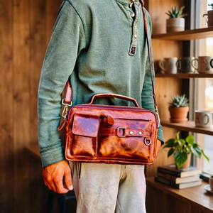 Sac bandoulière en cuir imperméable avec fermeture éclair, détail boucle, motif géométrique, style décontracté pour usage quotidien, toutes saisons, pour femme - Product Image 1