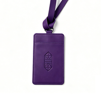 Porte-cartes multifonctionnel tendance violet avec longue sangle, étui de protection simple