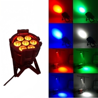 Mini projecteur LED Slim Par 7x18W RGBWAUV 6-en-1 DMX512 à effet Wash pour scène, maison, DJ, discothèque, KTV, mariage, fête