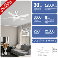 Ventilateur de plafond intelligent 1stshine 48 pouces avec télécommande, design moderne, efficace, assurance qualité, avec lumière LED