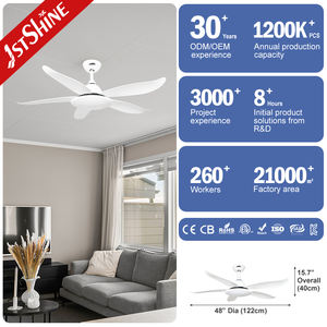 1stshine Ventilateur de Plafond Nouveau Design Maison Moderne 220v 48 Pouces 5 Pales en Plastique Ventilateur de Plafond Électrique Avec Télécommande et Lumière - Product Image 3