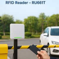 Lector RU661 UHF RFID 860-960MHz Antena 6dBi de largo alcance IP65 Lector fijo a prueba de agua con salida de relé