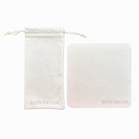 Chiffonnette de nettoyage pour lunettes en microfibre réutilisable sans peluches avec logo personnalisé, emballage en pochette pour lunettes, vente en gros