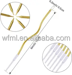 Bougies en spirale dorées en métal, courbées et torsadées, <span class=keywords><strong>pour</strong></span> gâteaux d'anniversaire et mariages, conformes aux normes alimentaires BRC, vente en gros - Product Image 3