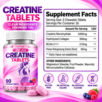 Comprimés à croquer de créatine monohydrate en gros, supplément de nutrition sportive et de fitness, marque privée OEM