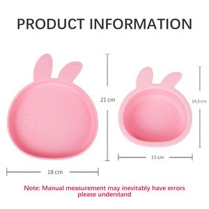 Juego de Alimentación de Silicona para Bebés Sin BPA, Vajilla con Diseño de Conejito para Recién Nacidos, Tazón y Cuchara para Uso Ligero, Apto para Niños - Product Image 5