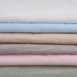 Cotton Poplin <b>Fabric</b> Slub Plain Dyed 100GSM <b>Medium</b> Weight Breathable For Home Textile And Apparel Use - Product Image 1
