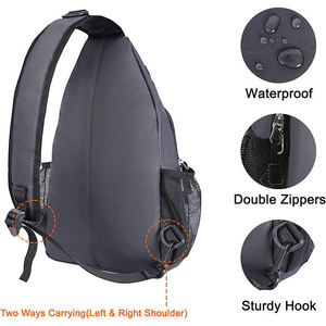 Sac bandoulière sportif imperméable en polyester pour homme Super March avec logo personnalisé, sac de poitrine tendance sans logo pour femme - Product Image 4