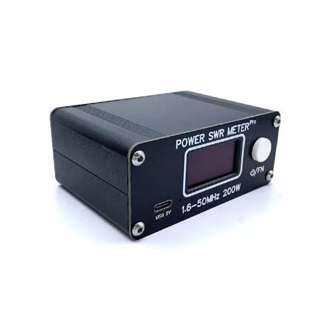 1.6-50MHz 0.5W-200W  HF Shortwave  Power SWR Meter Pro HF PWR SWR Meter with 1.29 Inch OLED + 50 Hours Battery