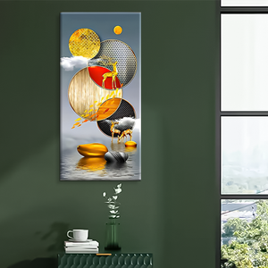 <span class=keywords><strong>Peinture</strong></span> sur porcelaine cristalline style nordique, cerf doré, portrait décoratif <span class=keywords><strong>à</strong></span> suspendre <span class=keywords><strong>pour</strong></span> salon, entrée, <span class=keywords><strong>chambre</strong></span> - Product Image 3