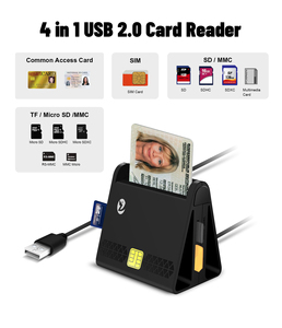 Lector de Tarjetas ZOWEETEK <span class=keywords><strong>4</strong></span> en 1, Lector de Tarjetas Inteligentes USB 2.0, Lector y Escritor de Tarjetas SIM EMV CAC, Lector de Tarjetas con Chip ISO 7816, Lector de Tarjetas de Crédito Bancarias ATM - Product Image 2
