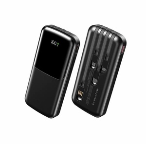 PD 22.5w Fast Charging Power Bank 10000mAh with 4 Cables LED Display Colorful Portable Charger OEM Promotional Gift Powerbank