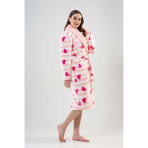 Robe de chambre en polaire pour femme, fuchsia, manches longues, douce, décontractée, vêtements de nuit - Product Image 2