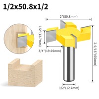 Vástago de carburo de 8mm, 12mm, 1/2 pulgadas, 4 dientes, tipo T, brocas de enrutador con ranura, fresa para carpintería para herramientas de mecanizado CNC de madera