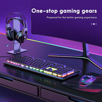 Onikuma TZ5008 Set de Juego Programable RGB con Cable 5 en 1, Resistente al Agua, Incluye Teclado, Ratón, Soporte para Auriculares y Alfombrilla de Ratón - En Stock