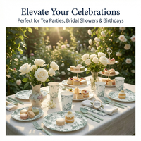 Ensemble de vaisselle jetable en papier avec bord doré, assiettes écologiques compostables pour mariage, anniversaire, traiteur, pique-nique, fête, 120 pièces