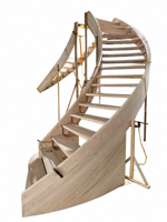 Escalier en colimaçon intérieur sur mesure pour villas haut de gamme avec marches en bois massif