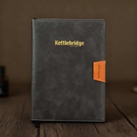 Agenda annuel personnalisable en cuir noir 2026, planificateur d'objectifs A5, carnet anglais avec séparateurs de couleurs, onglets de page