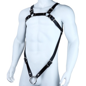 Juego de esposas y collar de bondage BDSM, juguetes sexuales, esposas de cuero PU con cinturón, ajustables para juegos SM para adultos, mujeres - Product Image 1