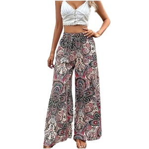 Pantalones Anchos Estampados de Moda Casual Cómodos y Holgados para Mujer, Venta al Por Mayor, Personalizados, OEM, de Alta Calidad - Product Image 4