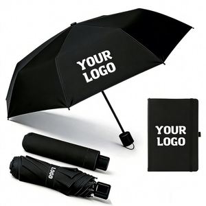 Wholesale <b>Foldable</b> Sun and Rain With Logo Custom Promo Business Gift Outdoor Travel Couples Adult Folding <b>Umbrella</b> - Product Image 1
