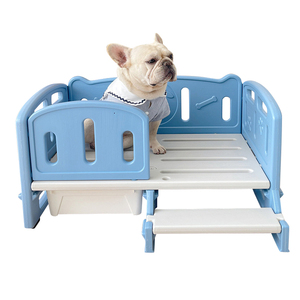 Güvenlik Korkulukları ve Saklama Çekmeceleriyle Lüks Yüksek Köpek Yatağı, Küçük ve Orta Boy Köpekler ve Kediler için İç Mekan Evcil Hayvan Mobilyası - Product Image 1
