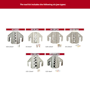 Kit d'outils de serrage <span class=keywords><strong>pour</strong></span> câblage SN-58B avec bornes <span class=keywords><strong>à</strong></span> ressort <span class=keywords><strong>à</strong></span> roue dentée, en acier <span class=keywords><strong>à</strong></span> haute teneur en carbone, <span class=keywords><strong>à</strong></span> sertissage <span class=keywords><strong>à</strong></span> froid, avec vis de serrage et étui souple, 6 pièces - Product Image 3