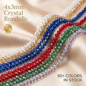 Listo para Enviar: Cuentas de Cristal Rondelle de 4x3mm, Más de 50 Colores, Esenciales para Fabricantes de Joyería en Etsy, Suministros para Pequeños Negocios, Cuentas al por Mayor a Granel - Product Image 1