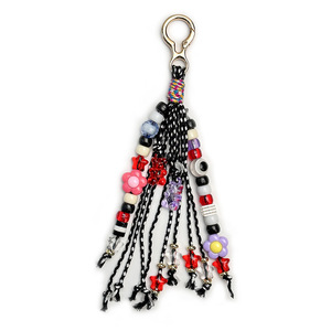 Pendentif porte-clés en résine tressé perlé avec petite fleur mignonne, breloque en cordon tressé, accessoire DIY, ornement suspendu, style coréen, Chine - Product Image 3